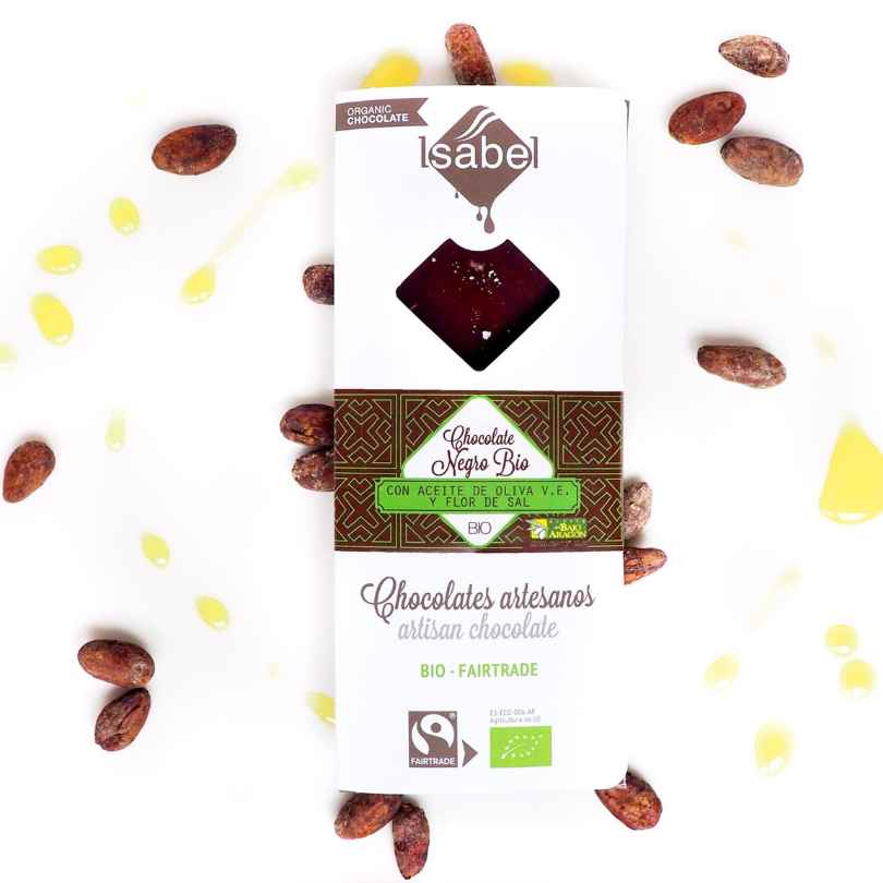 Chocolate negro a.o.v.e. y flor de sal 80g ISABEL