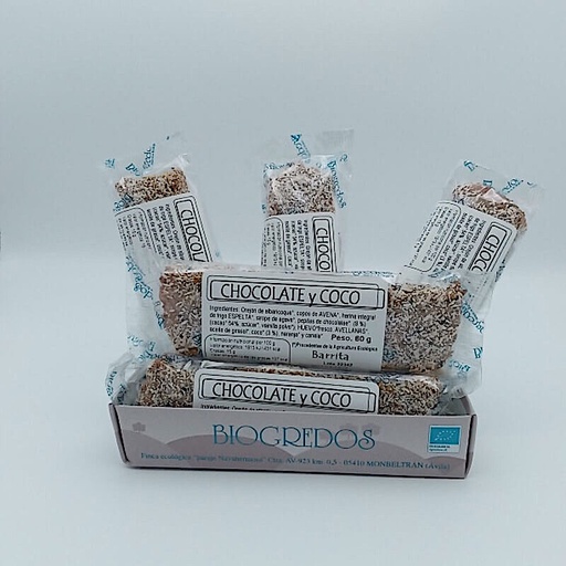 [3808] Barrita con chocolate y coco 60g BIOGREDOS