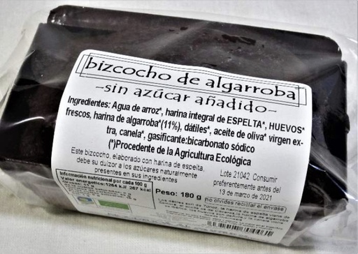 [07638] Bizcocho algarroba 180gs BIOGREDOS