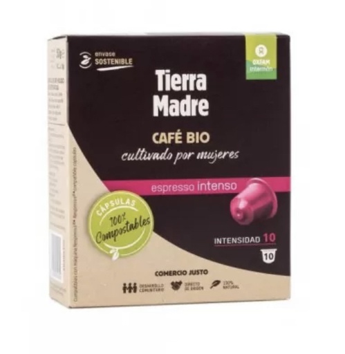 [3440] Cafe capsulas expresso intenso tierra madre 10uds OXFAM