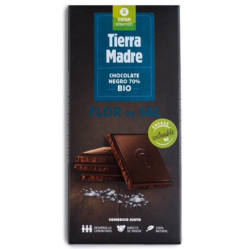 [336] Chocolate 70% negro flor de sal 100g OXFAM