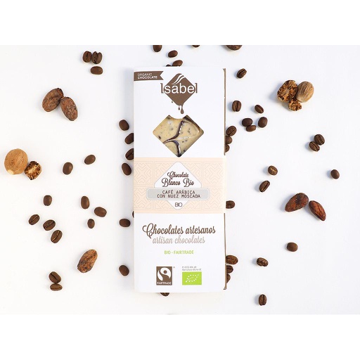 [380] Chocolate blanco cafe nuez moscada 80g ISABEL