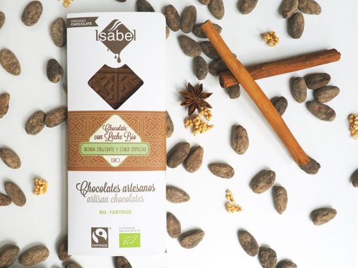 [16] Chocolate con leche quinoa especias 80g ISABEL