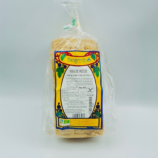 [2410] Pan de molde sin gluten ni lactosa 400g BIOGREDOS